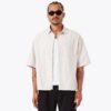 Box Crop Shirt Beige Stripe