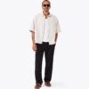Box Crop Shirt Beige Stripe - Image 2