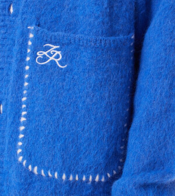 Fuzzy Lowgo Cardigan Cobalt Blue - Image 7