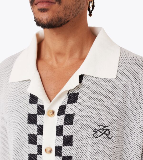 Victory Lap Knit Shirt Vintage White/Black - Image 7